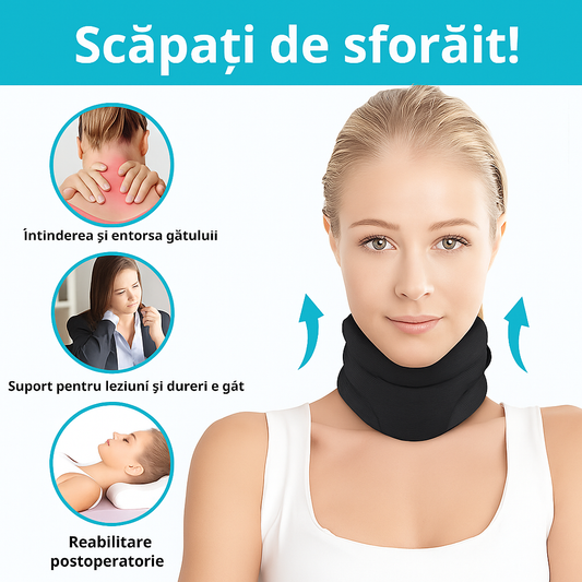 SnoreLess™ - Suport Ergonomic pentru Gât Anti-Sforăit și Aliniere Cervicală