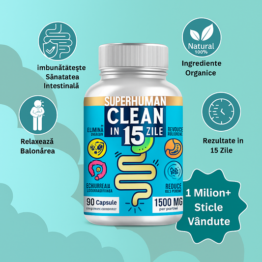 Clean15™ Curățare Completă a Stomacului în 15 zile (90 Capsule) SuperHuman™