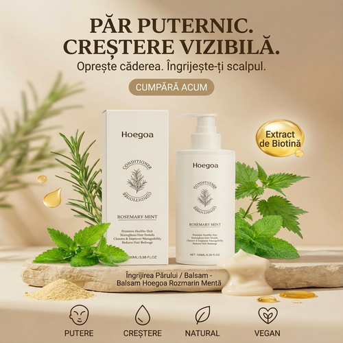 Balsam pentru păr gros și voluminos cu Rozmarin, Keratină, Urzică și Biotină (100 ml)